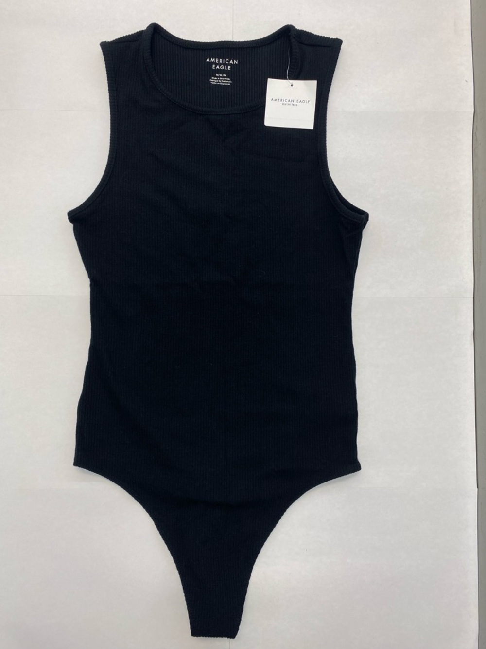 American Eagle Black Ribbed Tank Bodysuit